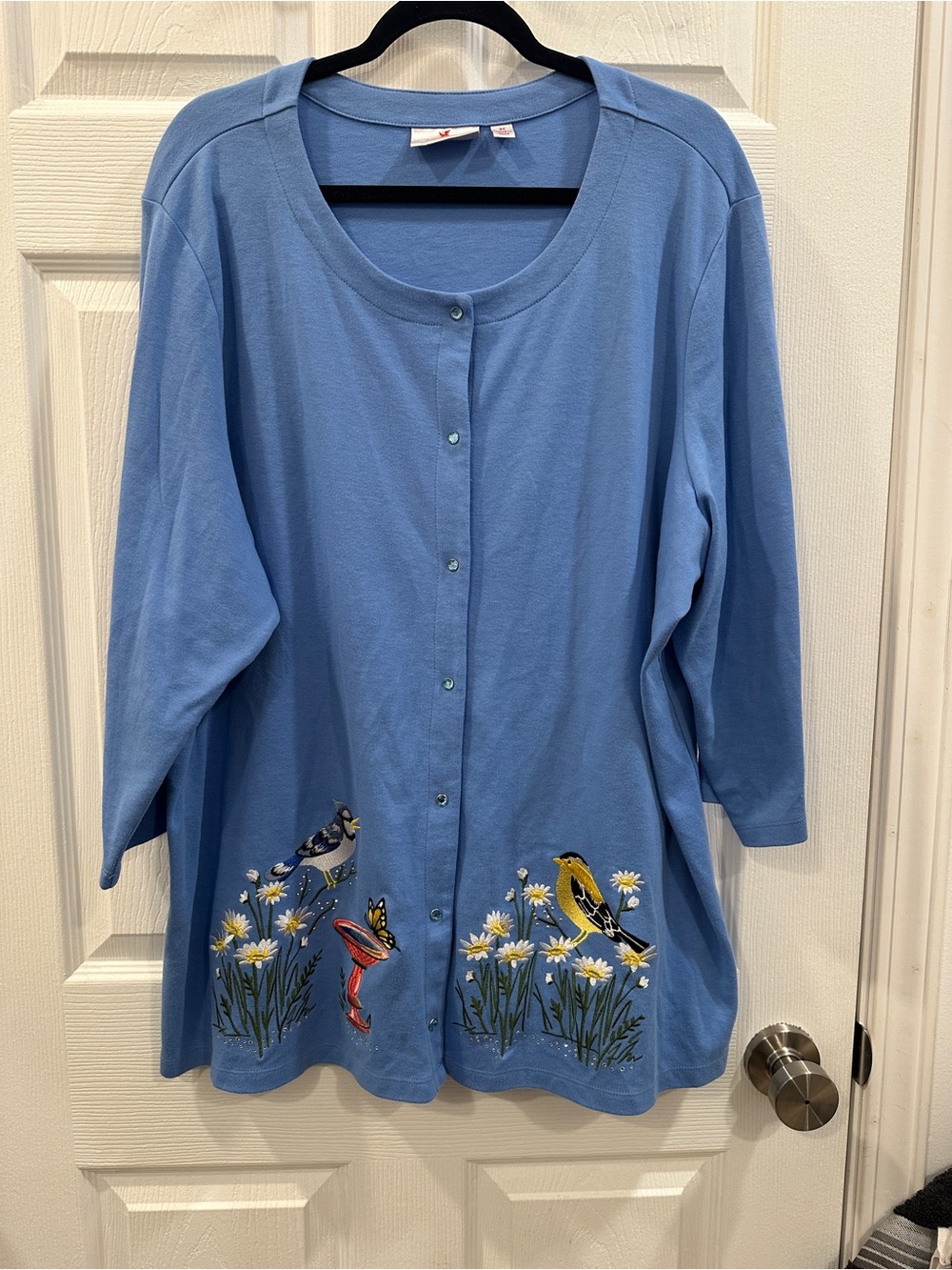 Quacker Factory bird button cardigan size 3X  GUC